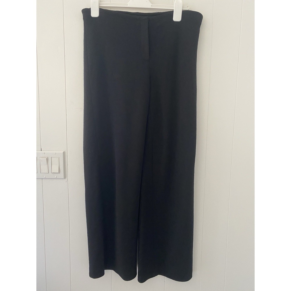 Bloomingdales Black Wool Blend Dress Pants Women's Sz Medium Flat Front